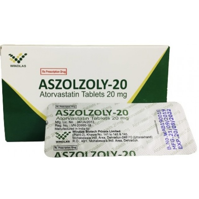 ATOR 20 mg Ấn (Aszolzoly-20) H/30 viên ( giảm cholesterol toàn phần)