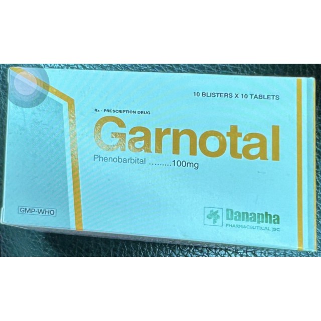 Garnotal 100 mg (Phenobarbital 100 mg) H/100 viên -THUỐC ĐIỀU TRỊ ĐỘNG KINH