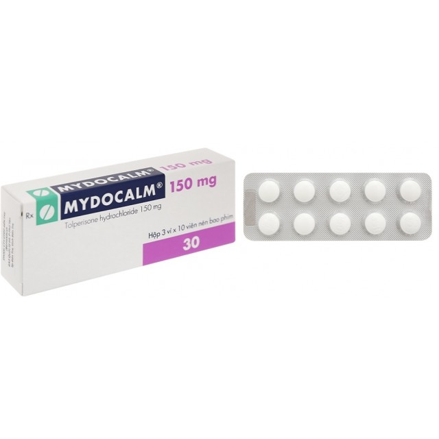 Mydocalm 150mg H/30 viên (Trị triệu chứng co cứng cơ sau đột quỵ)