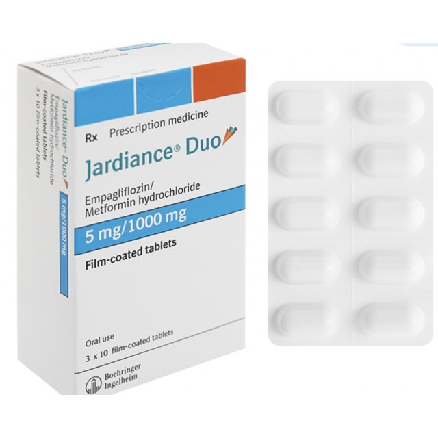 Jardiance Duo 5mg/1000mg H/30 viên  (thuốc trị đái tháo đường)