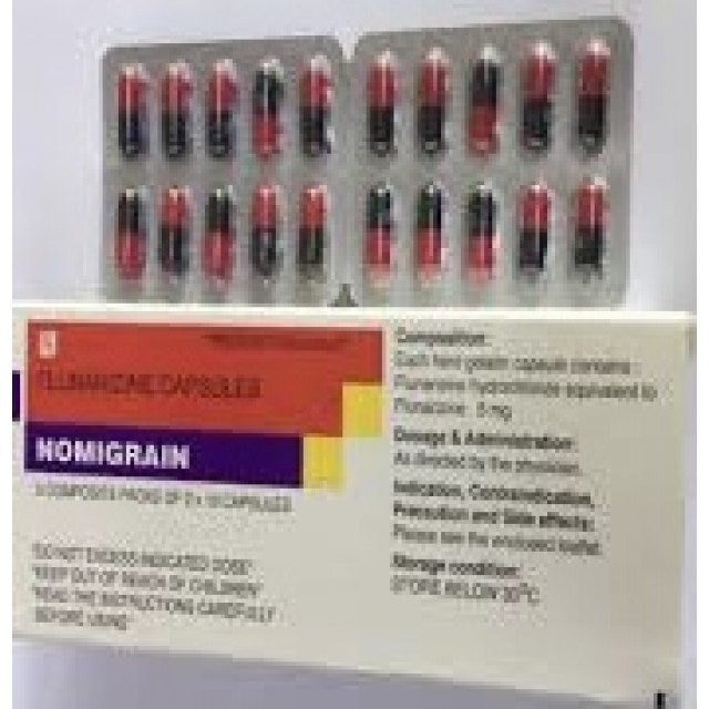 Nomigrain (Flunarizine 5mg) H/30 viên ( trị đau nửa đầu, và choáng váng.