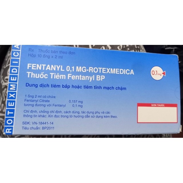 Fentanyl 0,1mg - Rotexmedica H/10 ống 2ml