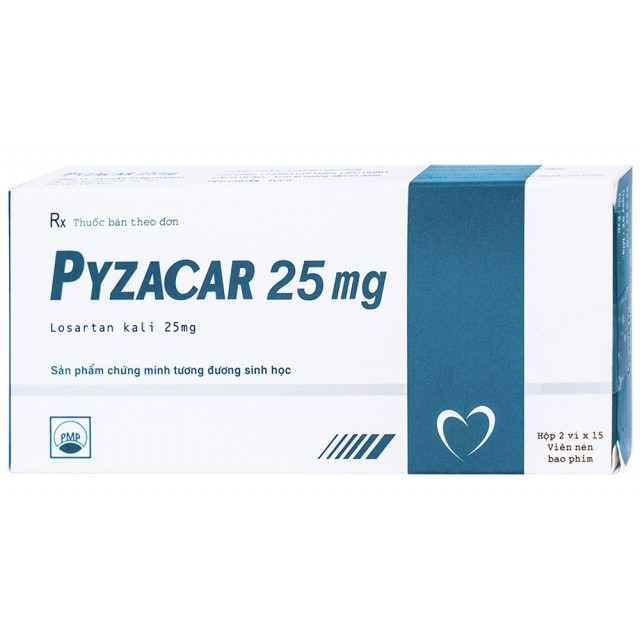 Pyzacar 25mg H/30 viên (Trị Tăng Huyết Áp)