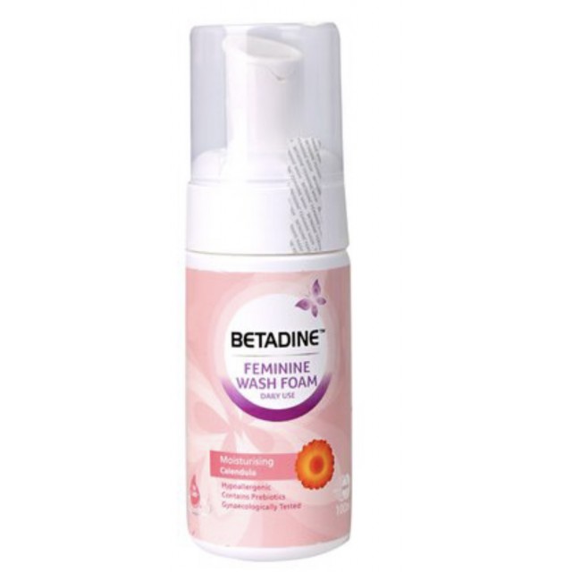 Betadine Feminine Wash Foam Moisturizing Calendula (100ml) Bọt vệ sinh phụ nữ hàng ngày 