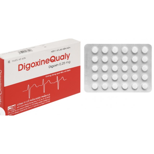 DIGOXIN 0.25MG H/30 VIÊN ( DigoxineQualy 0.25mg) ( GLYCOSID TRỢ TIM)