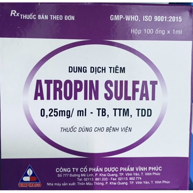 Atropin sulfat 0.25 mg H/100 ống 1ml