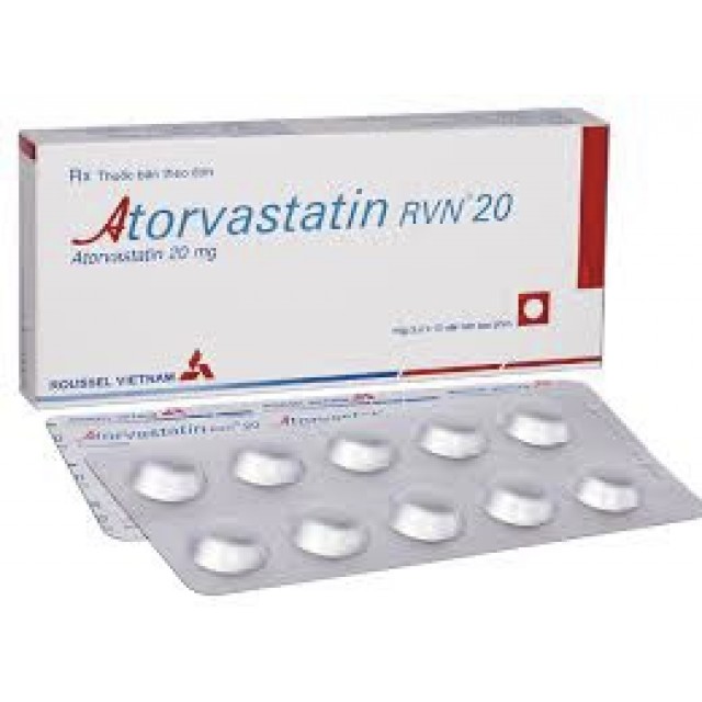 Atorvastatin RVN 20 mg H/30 viên