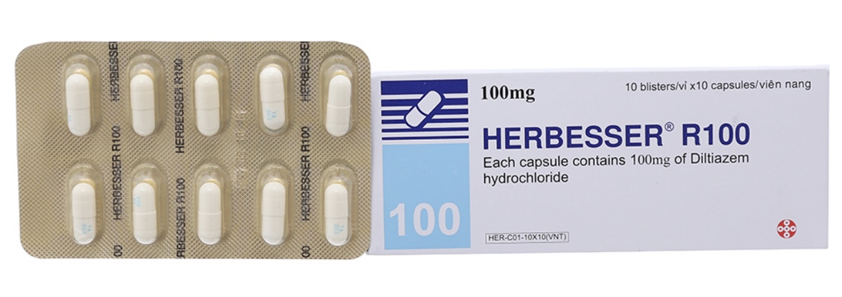 Herbesser R100 H/100 viên (điều trị đau thắt ngực, cao huyết áp)