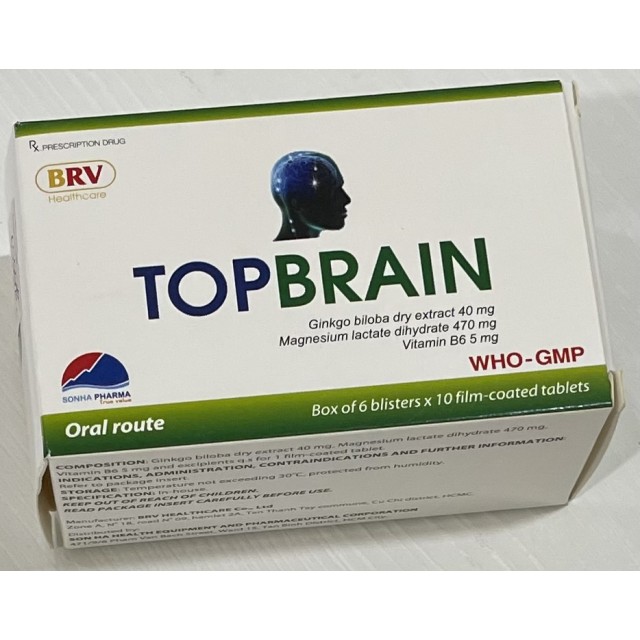 Topbrain H/60 viên (cải thiện thiểu năng tuần hoàn não)