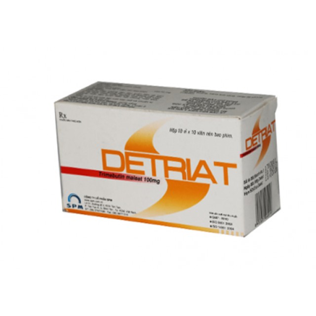 Detriat 100 mg H/20 viên (Trimebutin) giảm đau dạ dày, giảm đau hội chứng ruột kích thích