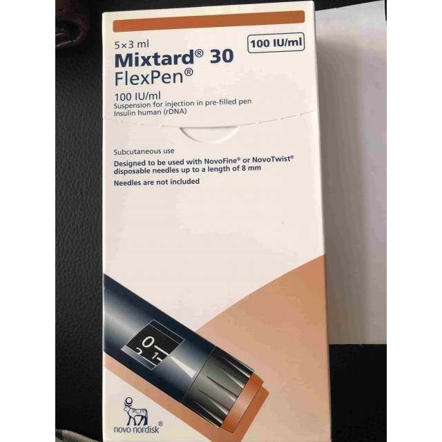 Mixtard 30 Flexpen 100IU/ml 3ml H/5 cây ( bút tiêm tiểu đường)