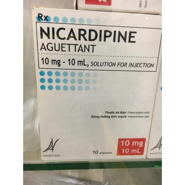 Nicardipine Aguettant 10mg/10ml H/10 ống