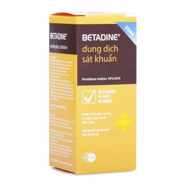 Betadine Antiseptic Sol 10% 30 ml ( Dung dịch sát khuẩn)