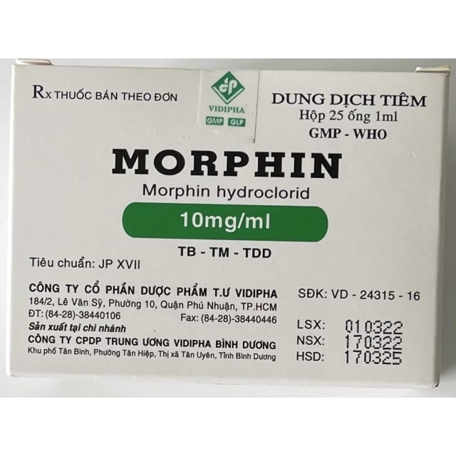 Morphin hydroclorid 10mg/ml H/25 ông