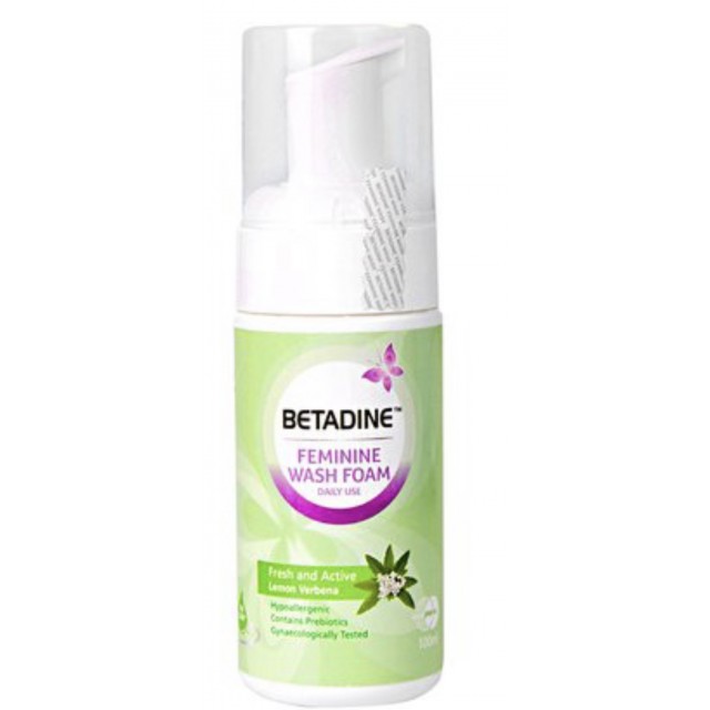 Betadine FW Wash Foam Fresh and Active (100ml) Bọt vệ sinh phụ nữ hàng ngày tươi mát năng động