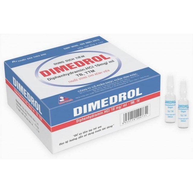 Dimedrol H/100 ống 10 mg/ ml ( Diphenhydramine 10 mg/1 ml Vĩnh Phúc)