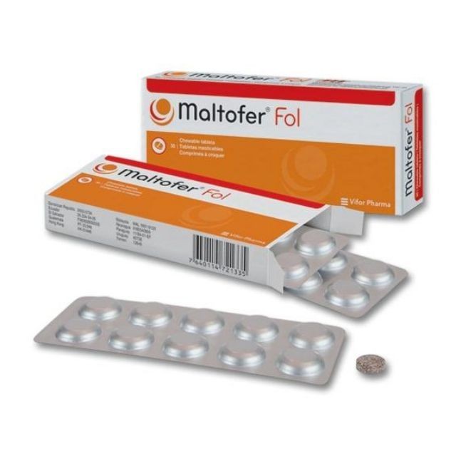 Maltofer  Fol 100 mg  H/30 viên - Viên nhai bổ sung sắt