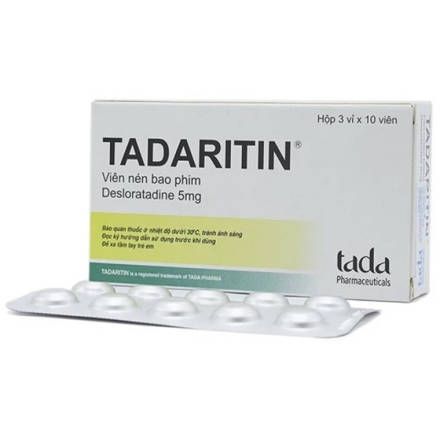 Tadaritin 5mg H/30 viên (Giảm Triệu Chứng Viêm Mũi Dị Ứng, Mày Đay)