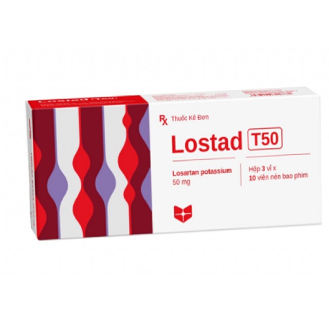 Lostad T50 H/30 viên ( Losartan 50 mg)