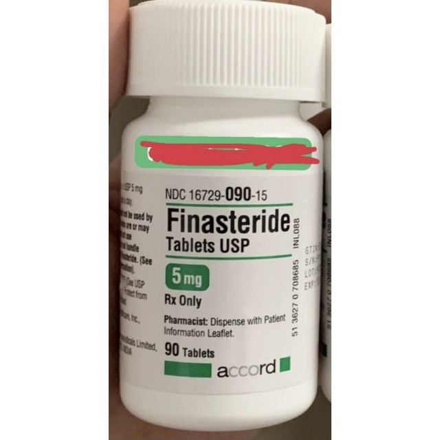 Finasteride 5 mg USP H/90 viên  (Điều trị phì đại tuyến tiền liệt lành tính)