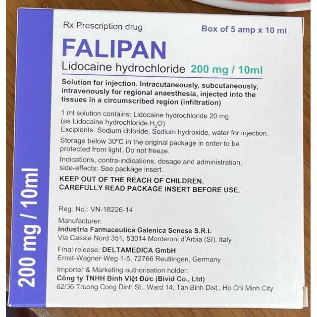 Falipan 200mg/10ml H/5 ống 10 ml