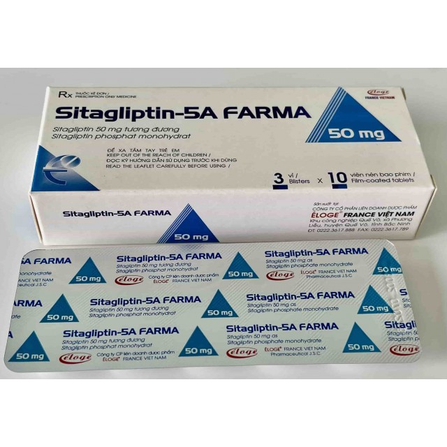 Sitagliptin 5A Farma 50mg H/30 viên ( đái tháo đường tuýp 2)