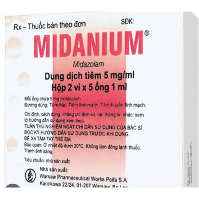 Midanium 5mg (Midazolam 5mg )H/10 ống 1ml