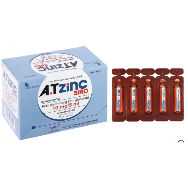 A.TZinC Siro 10mg/5mlH/ 30 ống (hỗ trợ trị tiêu chảy, tăng đề kháng) 