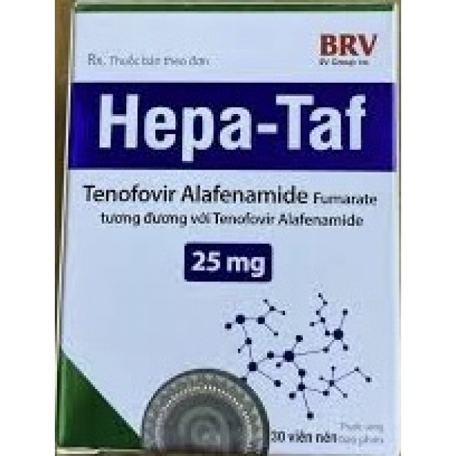 Hepa-Taf 25mg (Tenofovir) H/30 viên (điều trị bệnh viêm gan B mạn tính)