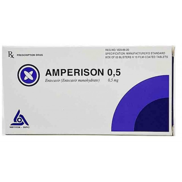 Amperison 0,5mg H/30 viên (Entecavir)trị viêm gan B mạn tính)