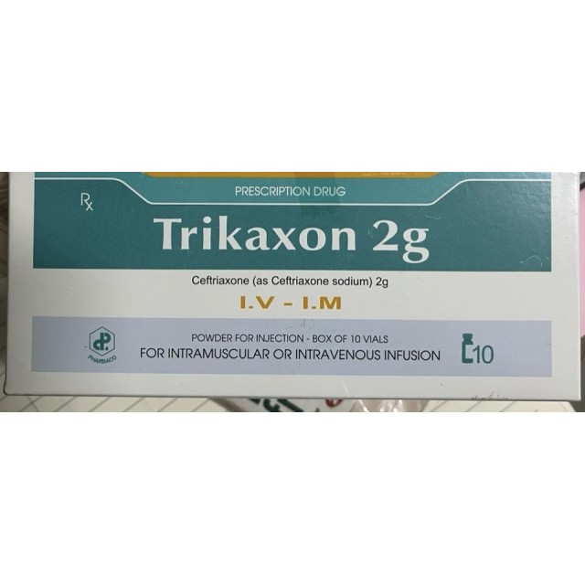 Trikaxon (Ceftriaxon 2g) H/10 lọ 