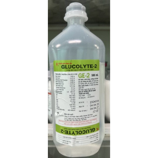 Glucolyte 2 500ml thùng 25 chai cung cấp chất điện giải